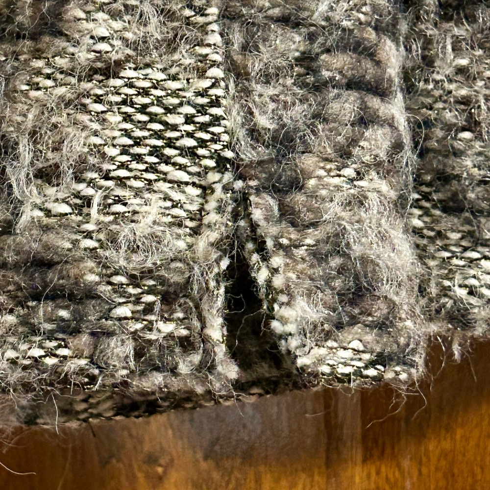 Zara Knitwear Marled Gray, Black and Cream Open Cardigan - Picture 4 of 8